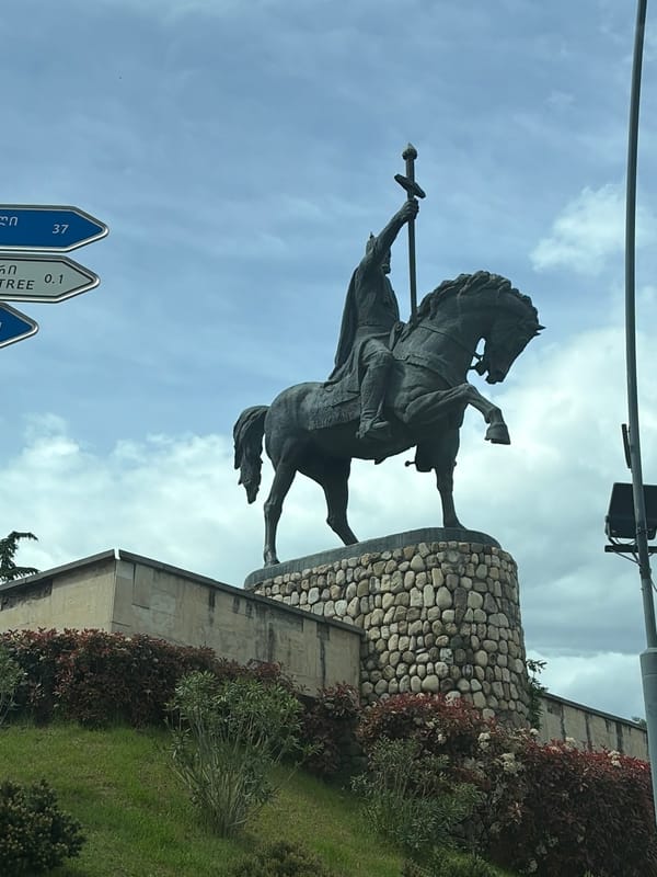 Street scenes and King Erekle statue documented in Telavi