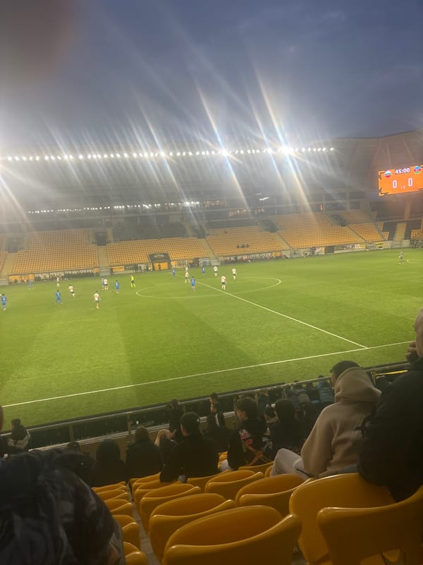 Football match documented at Botev 1912 Stadium in Plovdiv