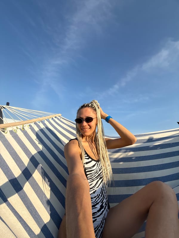 Hammock lounging and pool time at a Rusanovo summer spot