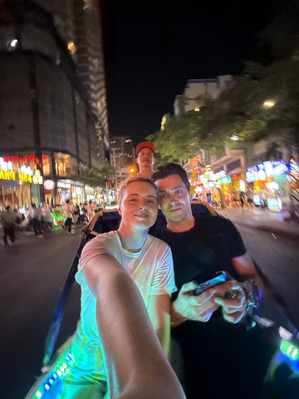 Nighttime street scenes captured in Nha Trang, Vietnam