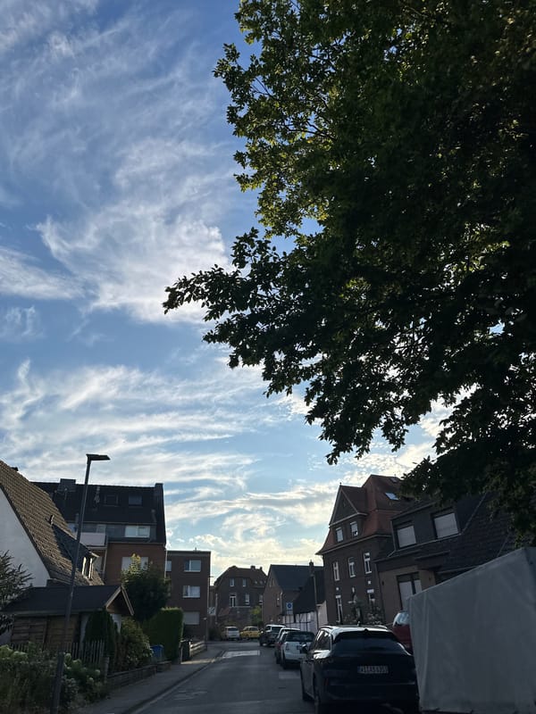 Quiet summer afternoon on a residential street in Krefeld