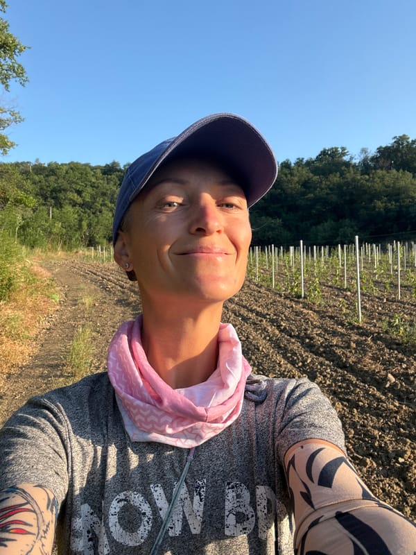 Golden hour at a Lavrovoe vineyard, selfie included