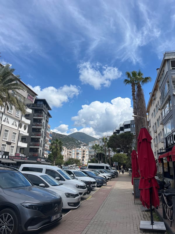 Morning beach scenes captured across Alanya, Turkey coastline