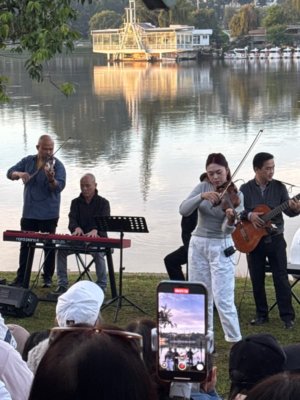 Live music by the lake, plus runners and cyclists in Da Lat
