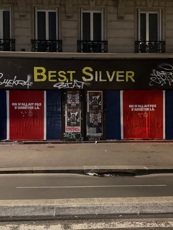 Graffiti "BEST SILVER" documented on Paris building wall