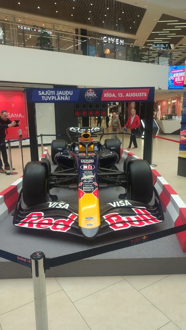 Red Bull F1 car on mall display ahead of Riga event