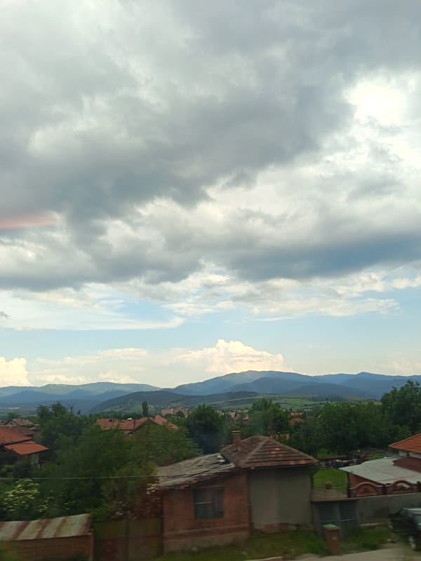 Overcast skies observed across rural Bulgarian mountain region