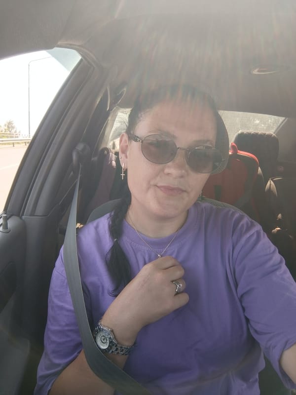 Behind the wheel on a sunny morning in Chaikovsky, Russia
