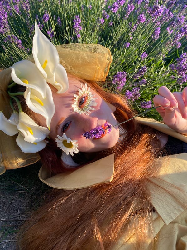 Floral editorial shoot in a lavender field, Verkhneye Uchdere