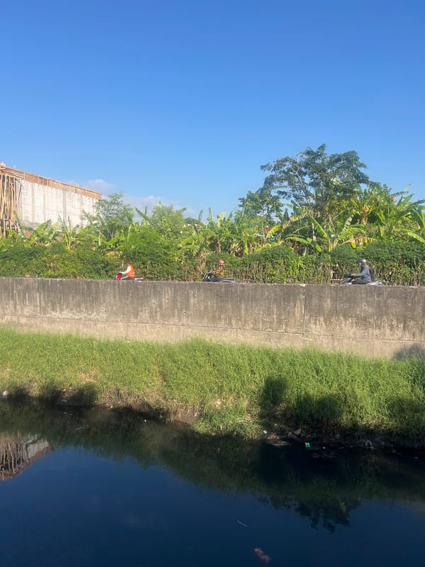 Early morning scenes captured along Denpasar canals