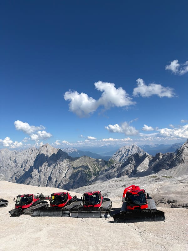 Clear summer day at the Zugspitze summit