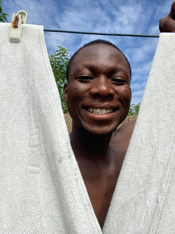 Backyard selfie session in Bukuru on a bright July morning