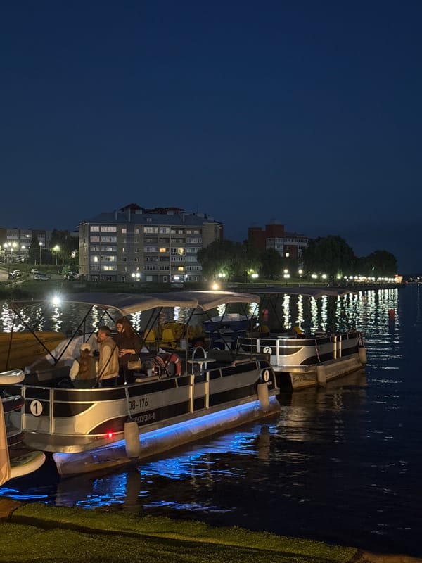 Evening waterfront activities and personal moments documented in Votkinsk