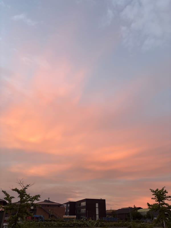 Sunset skies and electrical hardware in Hvidovre