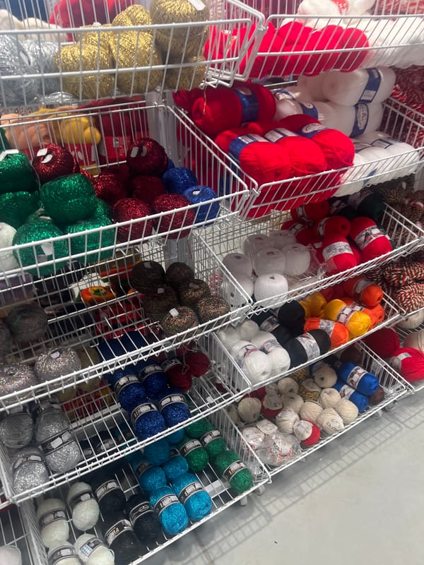 Person documents craft store warehouse visit in Burgas, Bulgaria