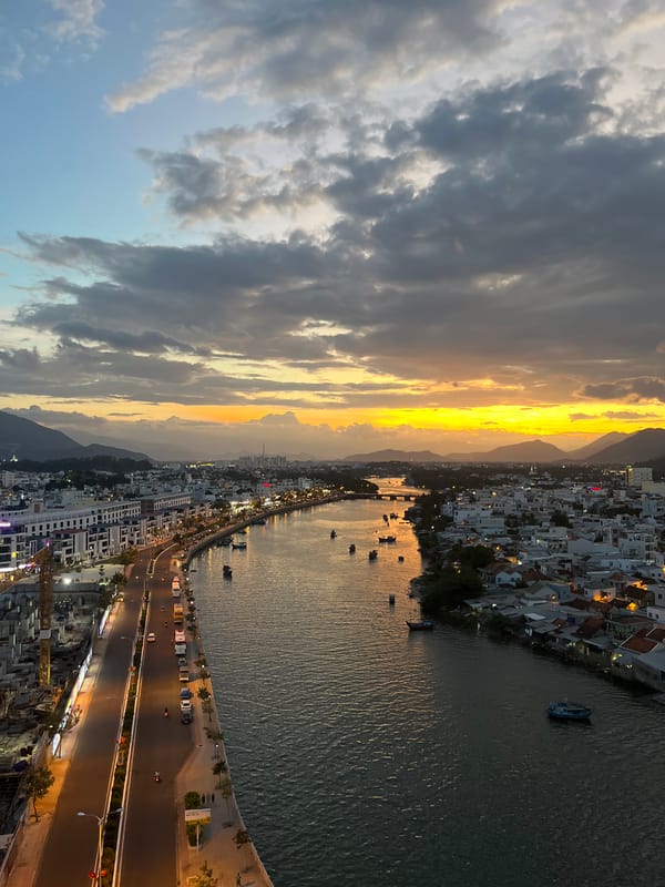 Sunset documented over cloudy sky in Nha Trang Ward