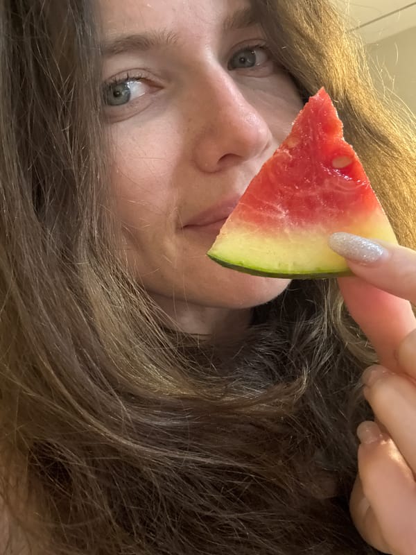 Watermelon close-up on a summer day in Khimki