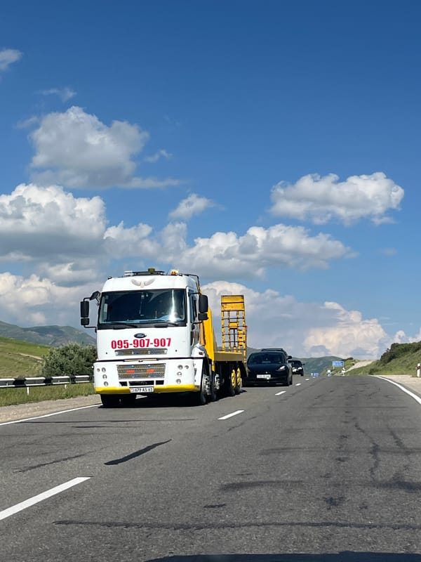 Mountain highway through Urtsalanj, Armenia, midday June 2026