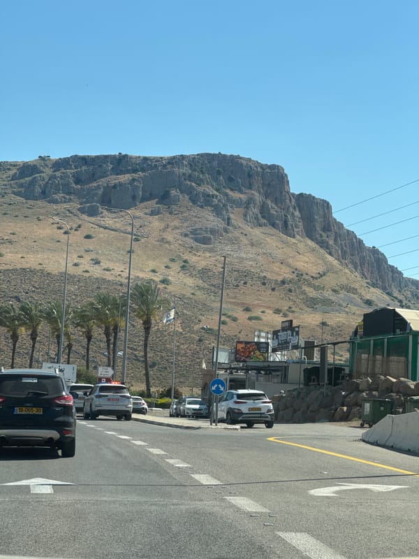 Regular traffic flows on Emek HaYarden highway toward Nof Ginnosar