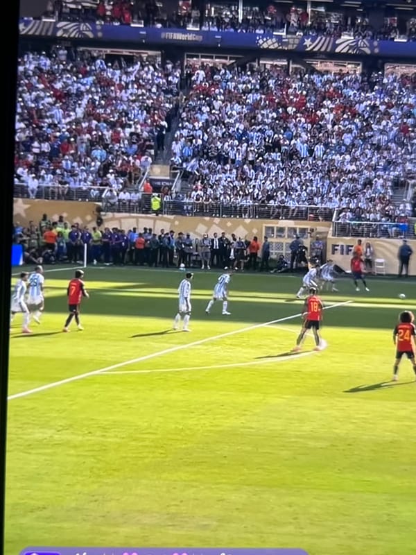 Packed stadium soccer match in Montfermeil, France