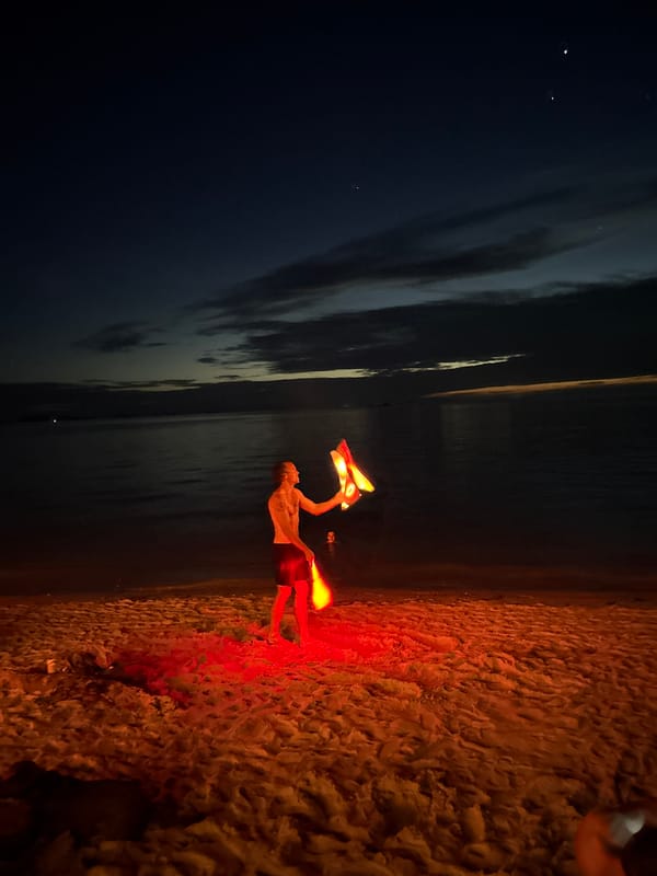 Evening beach entertainment draws crowds on Koh Phangan island