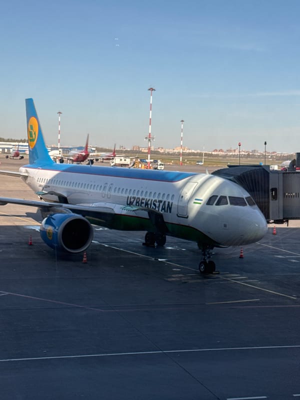 Uzbekistan Airways A320 spotted at Saint Petersburg Pulkovo Airport