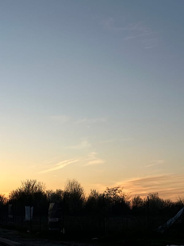 Sunset observed over Sofia landscape with colorful sky transition