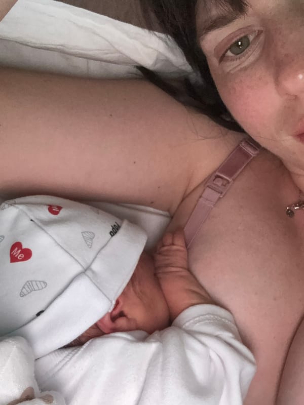 Mother and newborn bonding captured in Aprilia, Italy