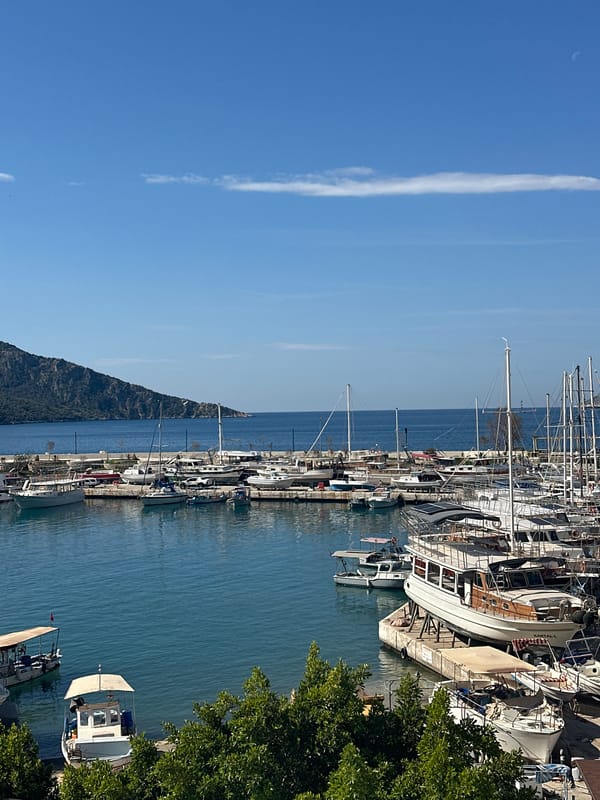 Morning views captured of Kaş marina and cityscape
