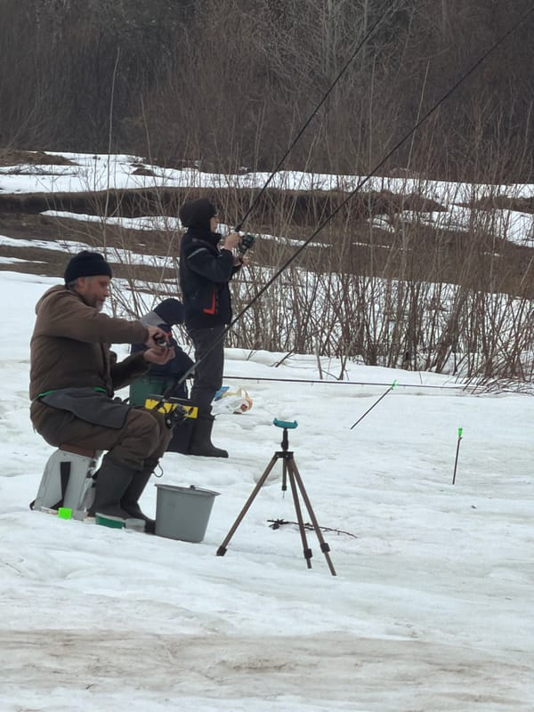 Man takes winter selfies in snowy Chaikovsky landscape