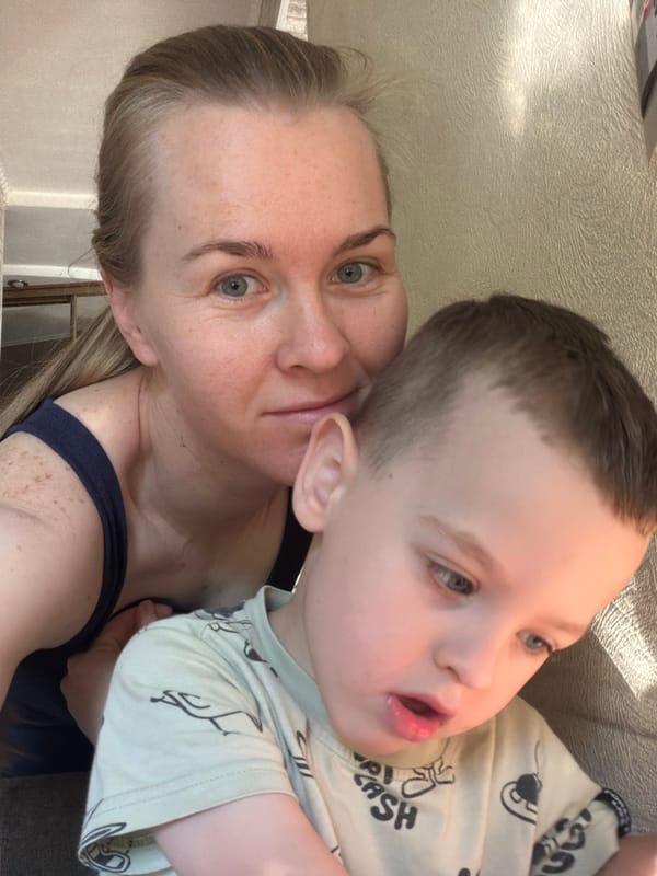 Sewing project and family time in Khabarovsk apartment