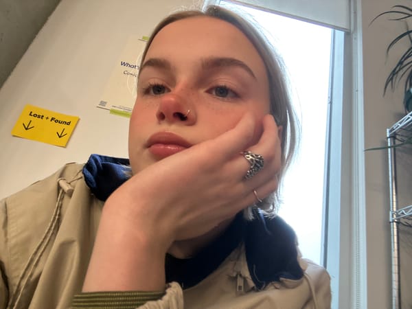 Student photographed at Emily Carr University campus in Vancouver