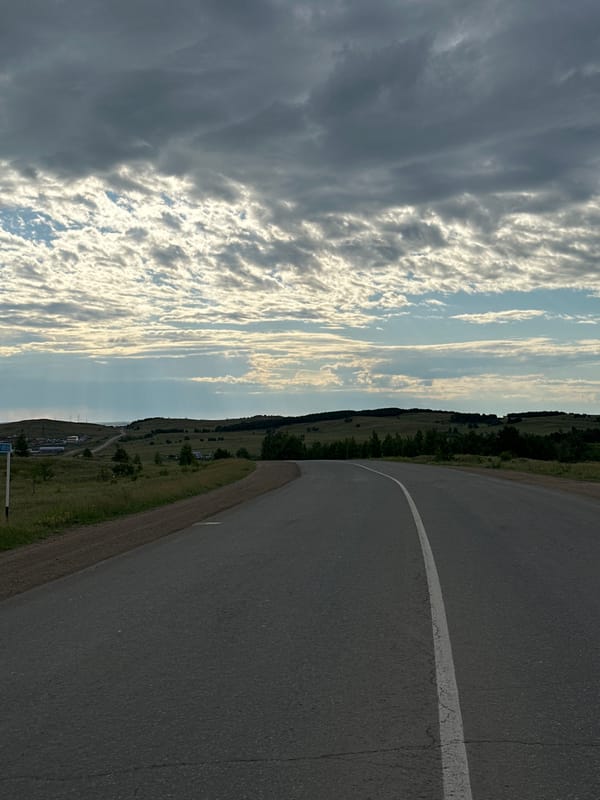 Rural road documented near Kokshetau, Kazakhstan