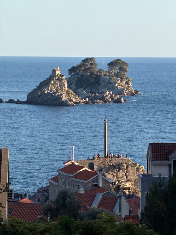 Rocky islands photographed off Montenegro coast