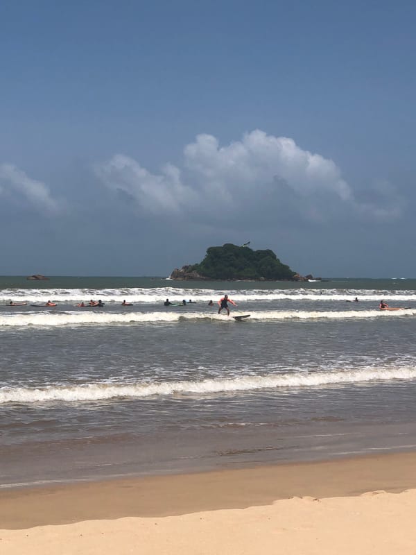 Surf activity along Sri Lanka's southern coast