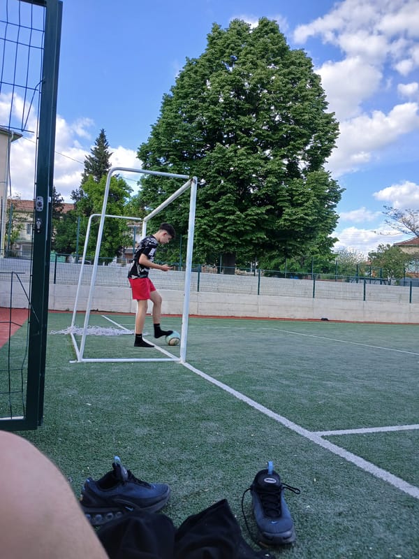 Everyday moments captured in Bulgarian village: soccer, flowers, greetings