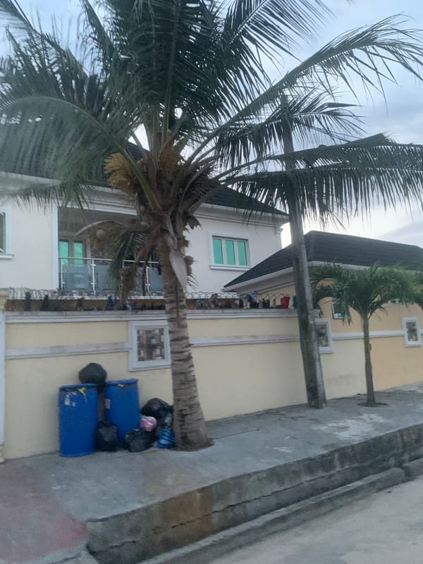 Residential street scene captured in Lekki, Nigeria