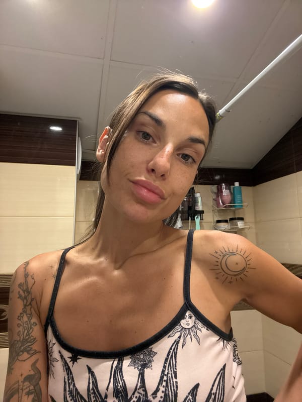 Bathroom selfie session with skincare in Pleven, Bulgaria