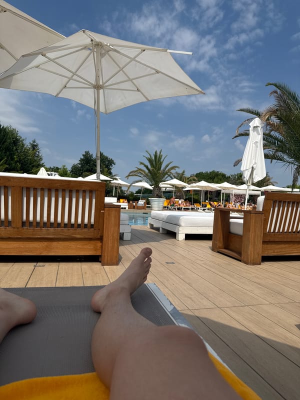 Poolside lounging at a sunny resort in Pleven, Bulgaria