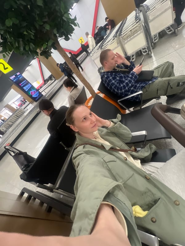 Travelers wait in Moscow airport terminals