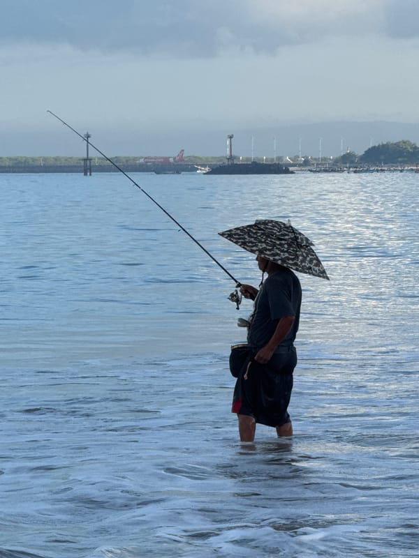 Evening beach life documented across Kuta, Indonesia during sunset
