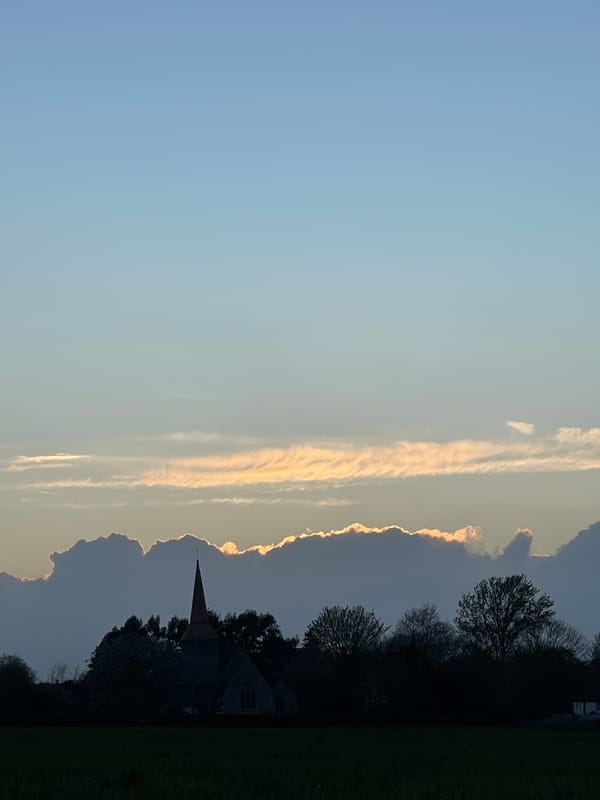 Maidstone evening: church sunset views and homemade baked goods