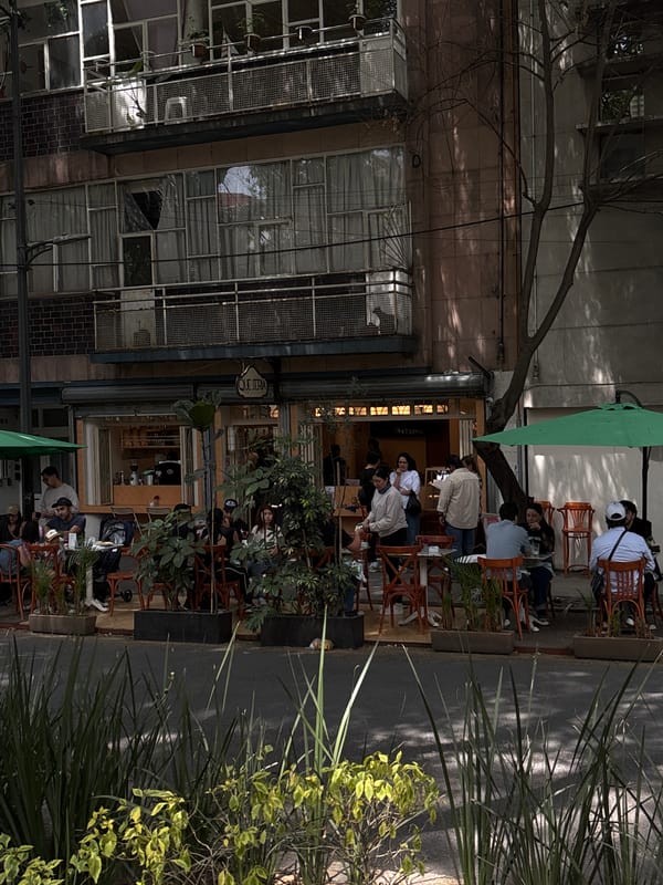 Outdoor dining scene captured at urban restaurant location