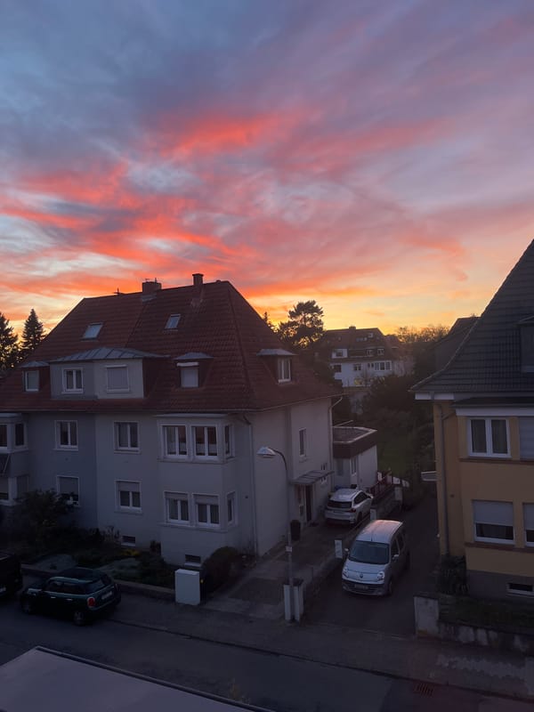 Quiet evening at home captured in Saarbrücken attic apartment