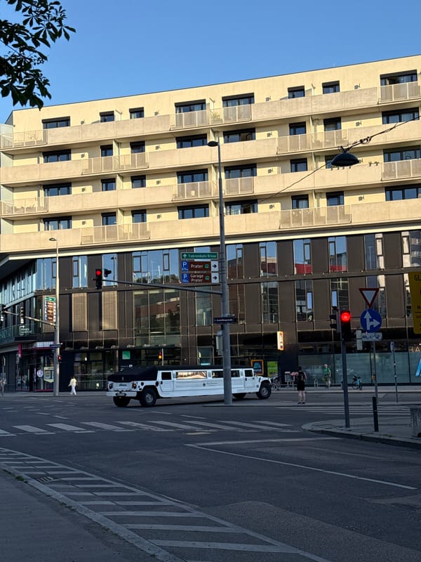 Vienna street scenes captured including Prater ride and luxury limousine
