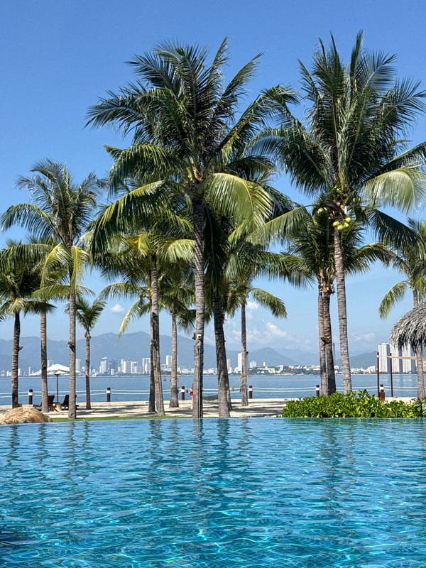 Resort morning in Nha Trang, poolside to coastal panorama
