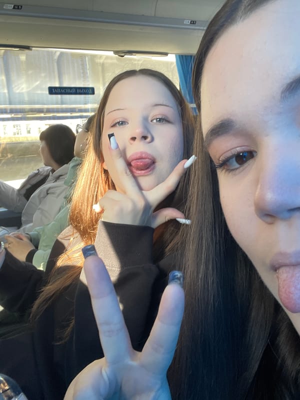Young women document playful bus journey through Moscow