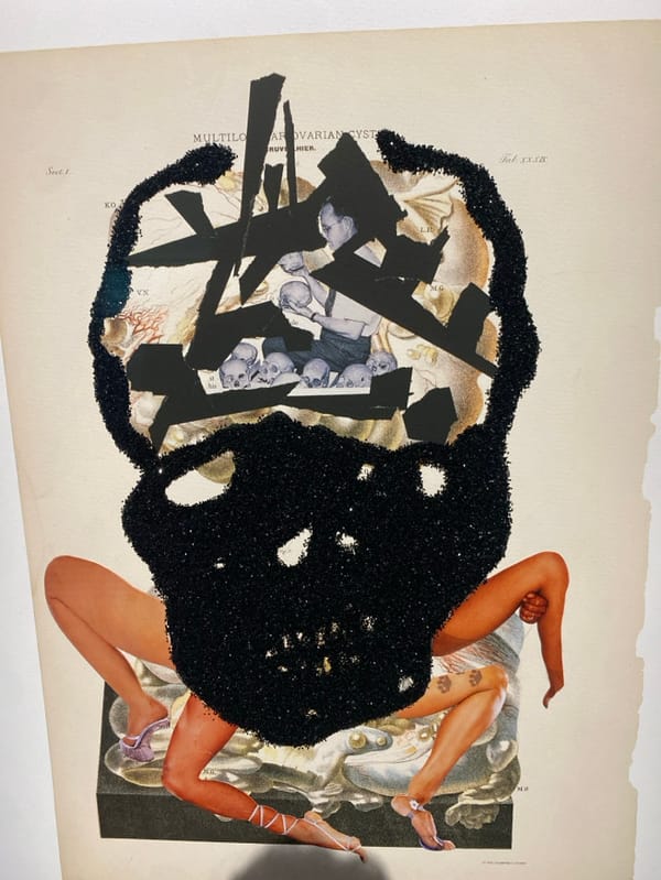 Art exhibition visitors document contemporary works in Paris gallery