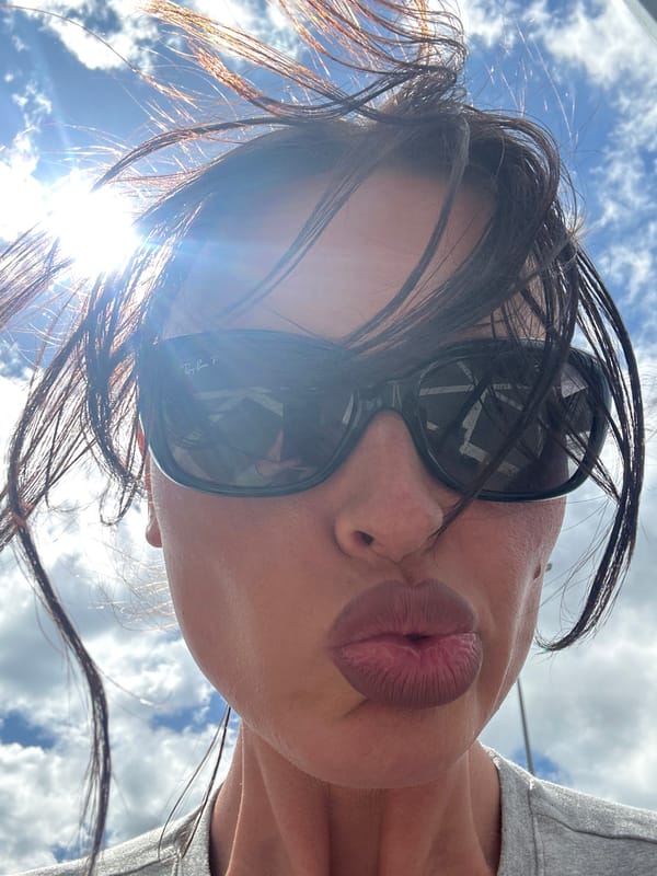 Sky selfie and a quiet car window reflection in Tunbridge Wells
