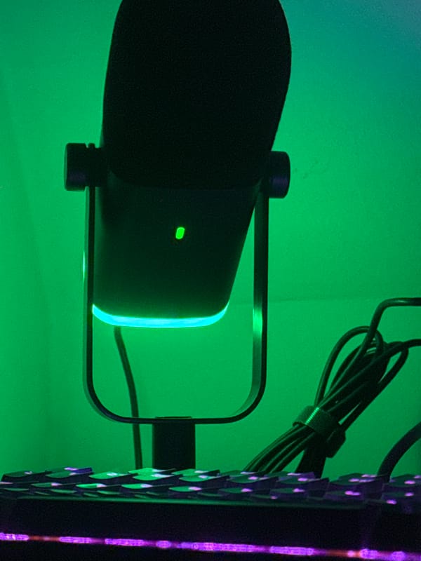 Recording session documented with professional microphone in Poznan
